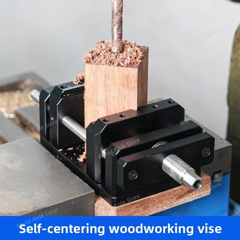 Woodworking Self-centering Vise Wood Block Center Clamping Punch Hole Aluminum Alloy Positioning Fixture Cutting Auxiliary Tools