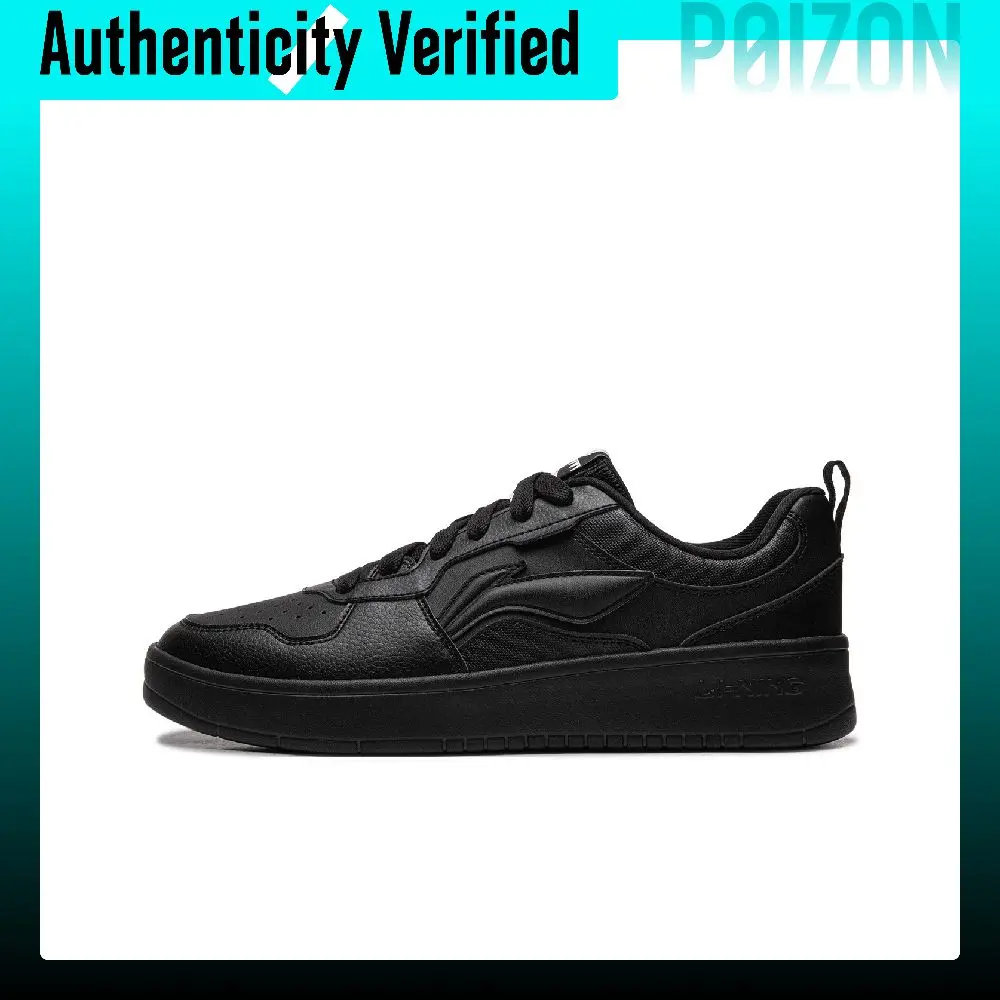 Li Ning First Cloud Black Warrior Abrasion Resistant Lightweight Low top Skateboard Shoes Men's AGCV189-11