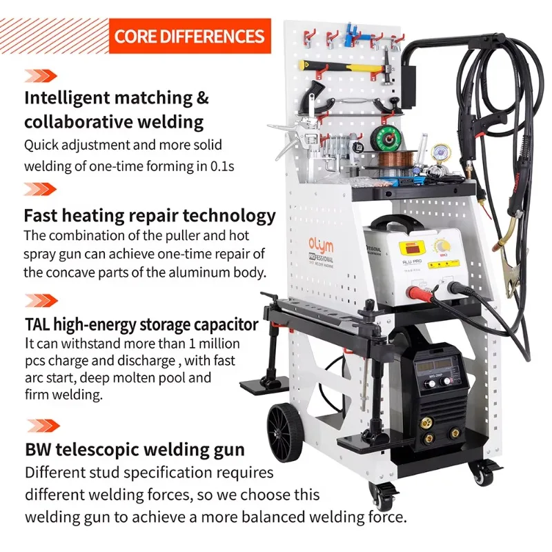 55DS Professional Auto Aluminum Body Spot Welder Dent Puller And Welding Machine 2 In 1 Welder Equipment