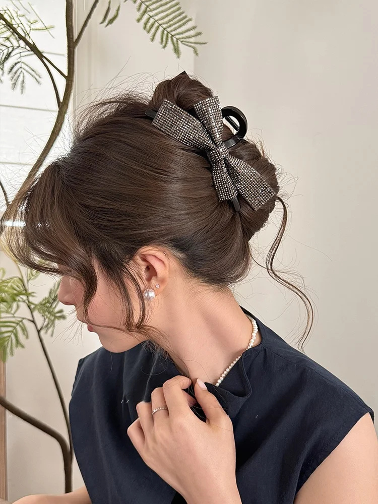 

Large Size ark Clip Hair Accories Women's Vintage Updo Hairpins Sparkling Diamond Knot Hairips Faionable H...