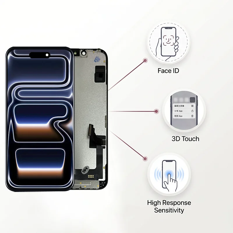 OLED para iPhone X XR XS Max con 3D Touch, para iPhone 11 12 13 Pro Max 14 Plus, ensamblaje LCD, reemplazo para 15 16 17 Pro Max 5