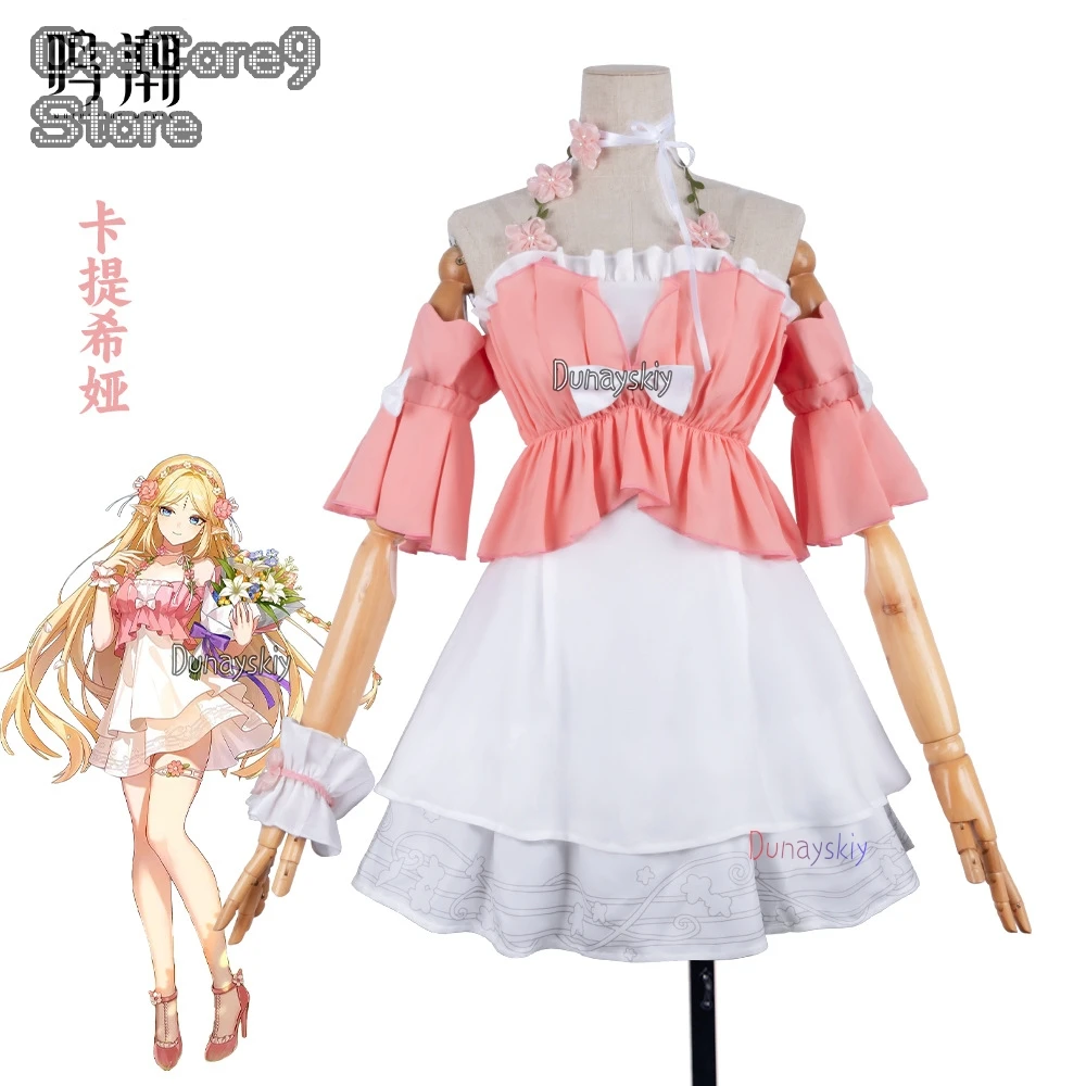 

Cartethyia Cosplay 코스프레 Wuthering Waves Full Set Cartethyia Cosplay Jk Uniform Ears Outfis Wig Prop Halloween Carnival