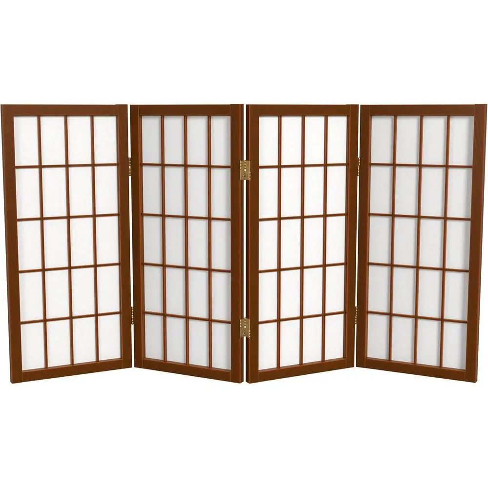 

Short Desktop Window Pane Shoji - Walnut - 4 Panels