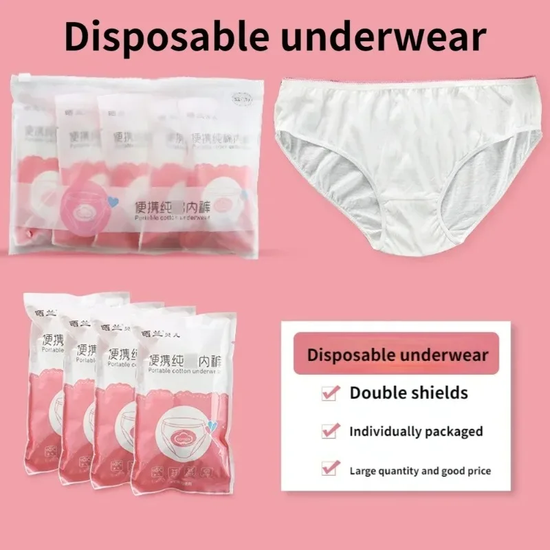 

Safety Women Disposable Cotton Underwear Travelling Postpartum Panties 5 Size Non-woven Underpants Underwear Pregnancy Panties