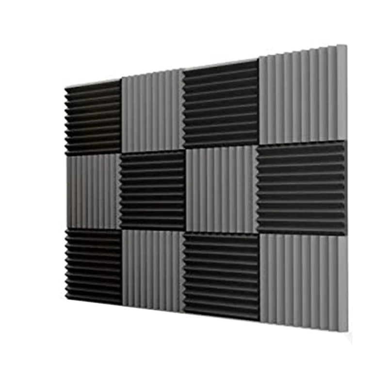 12 Pcs Acoustic Foam Board,Studio Wedge Tile,Acoustic Foam Soundproof Pyramid Studio Treatment Wall Panel,2.5X30x30cm