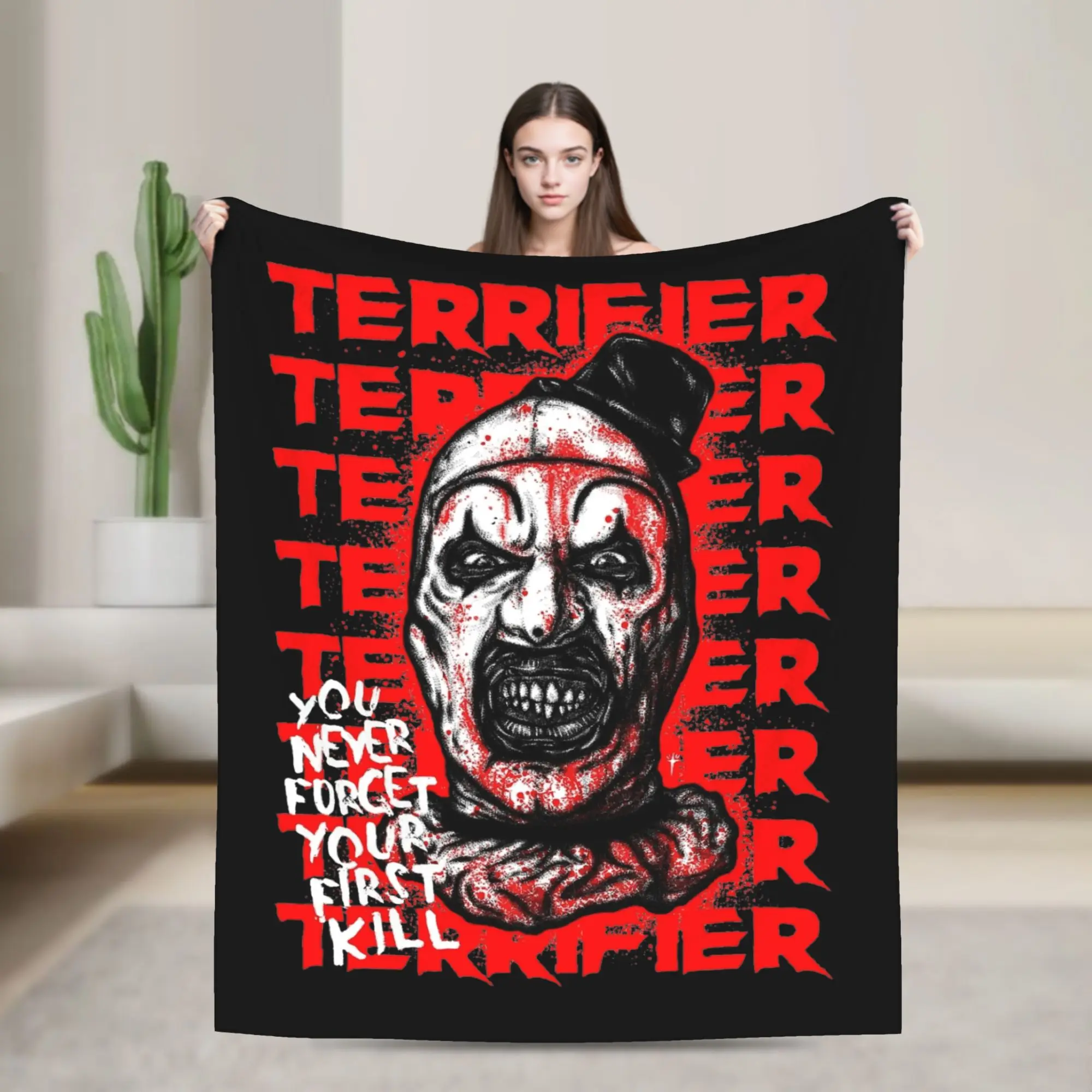Terrifier Art the Clown First Kill Blankets Fleece Autumn   Multifunction Ultra-Soft Throw Blanket for Bed Travel Bedspread