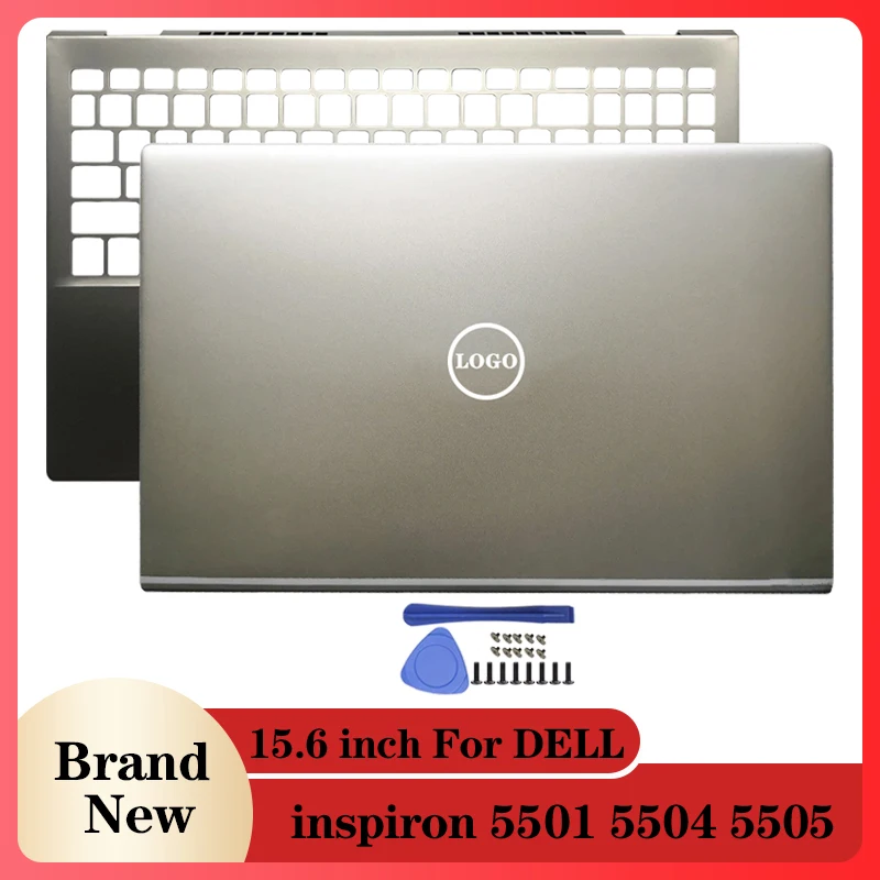 

NEW Laptop Case LCD Back Cover/Palmrest Upper Case For DELL inspiron 5501 5504 5505 Silver Notebook Computer Case