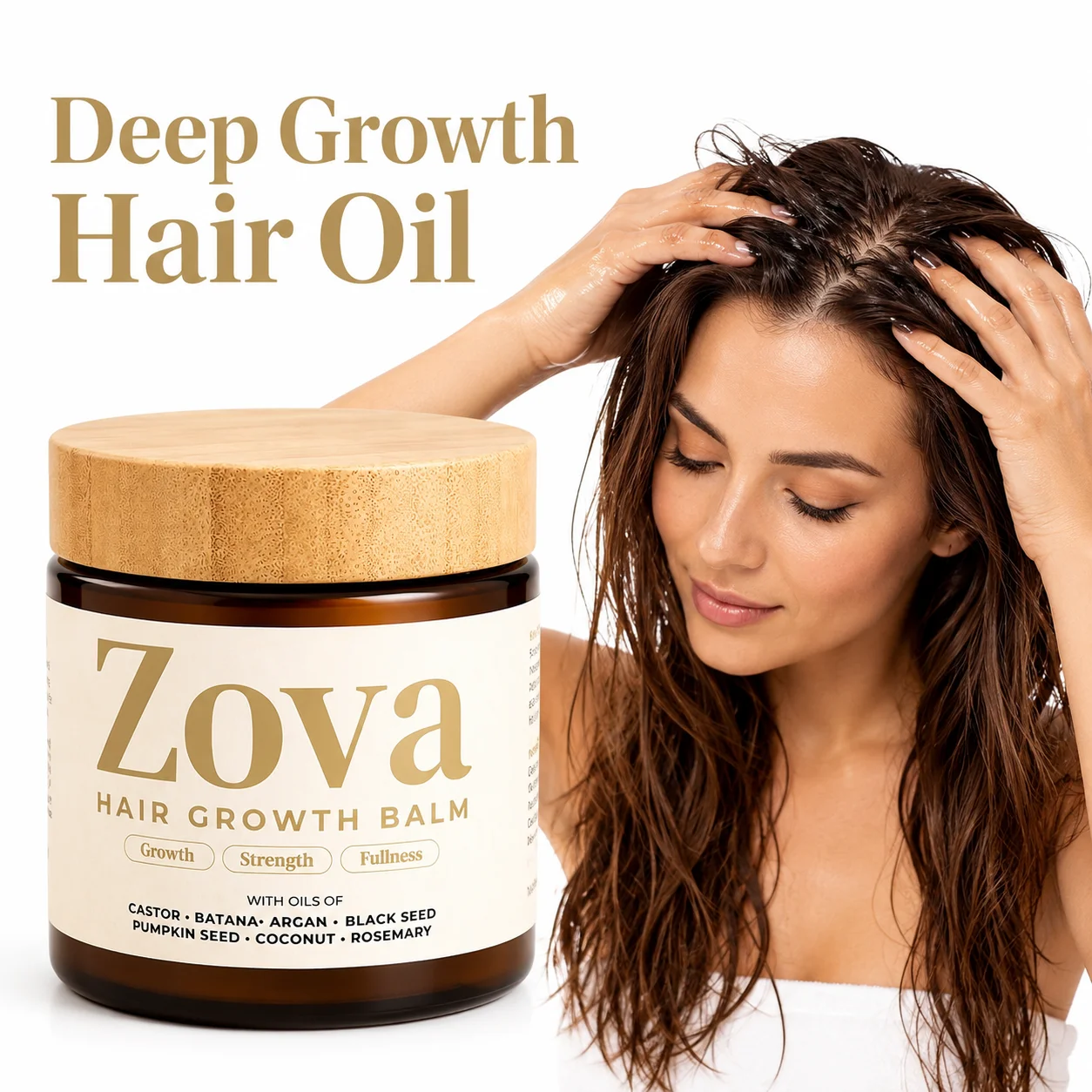 Natural Hair Growth Balm Batana Rosemary Castor Coconut Oil Deep Moisturizing Scalp Care for Dry Damaged Thin Hair