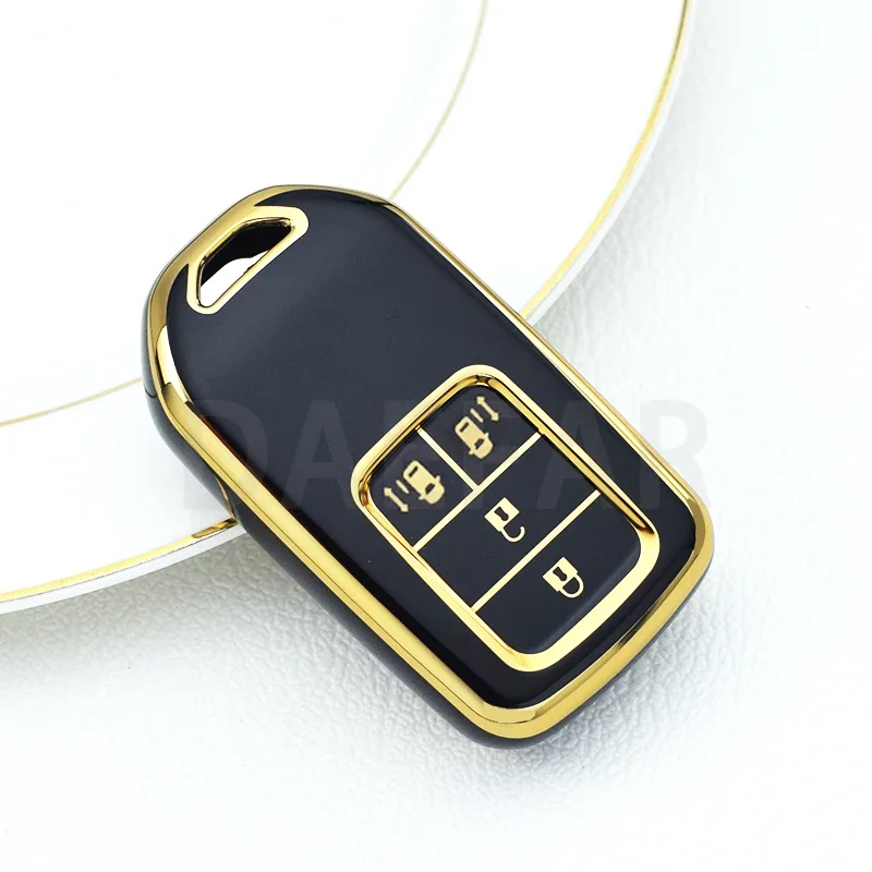 For Honda Stepwgn Elysion Civic Fit Accord Pilot CRV HR-V MPV EX Odyssey 2013-2018 TPU Car Key Case Cover Protector 4 Buttons