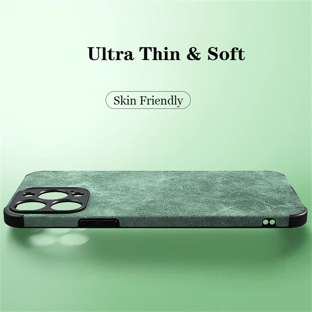 Luxury Shockproof Matte Lambskin Leather Case for iPhone 14 13 12 11 Pro X XR XS Max 7 8 Plus Soft Fabric Vintage Cover Funda