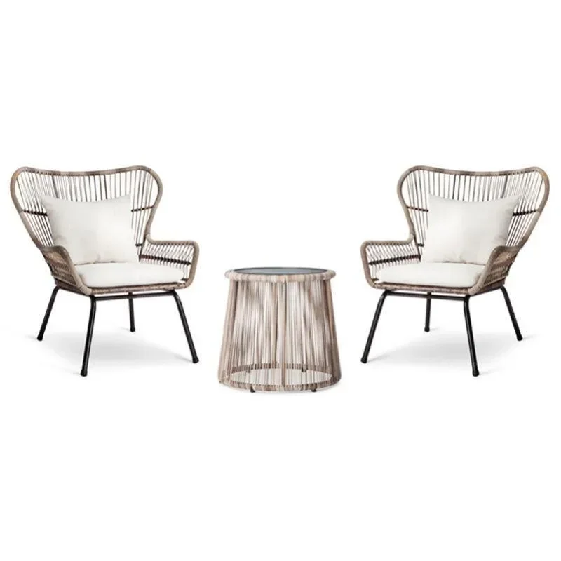 Leisure table and chair coffee table balcony small table and chair rattan furniture combination waterproof and sunscreen
