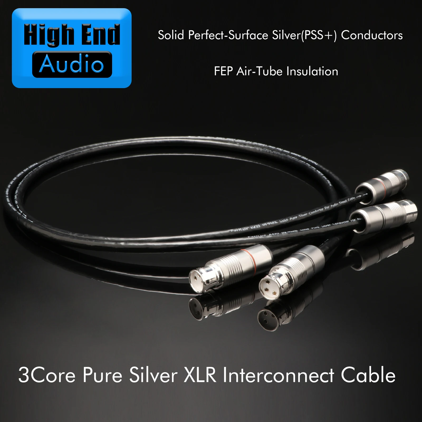 Preffair One Pair Hi-end 4N Sterling Silver XLR Balanced Cable Adapter XLR Plug Male to Female for Amplifier CD Mixer