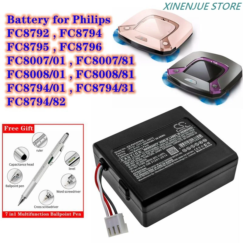 CS Battery 10.8V/2600mAh IP797, 4322 005 38072 for Philips FC8794/01/31/82, FC8792, FC8007/01/81, FC8008/01/81, FC8795, FC8796