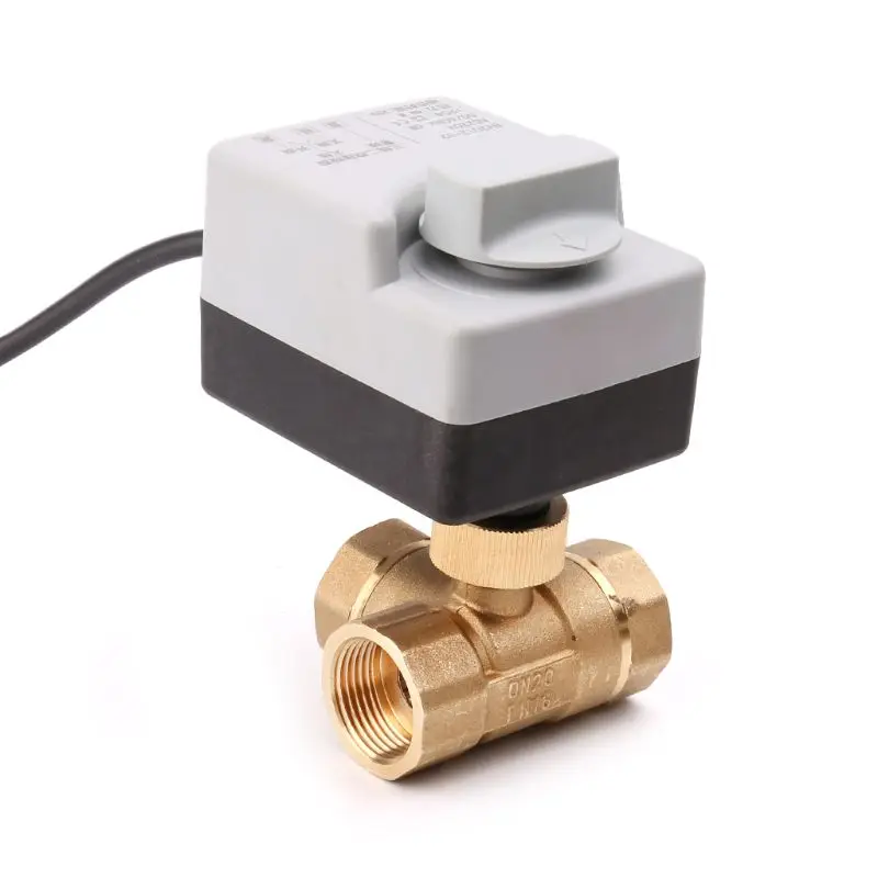 

AC220V DN15 DN20 DN25 brass electric valve 3-way electric ball valve 3-wire electric actuator with manual switch