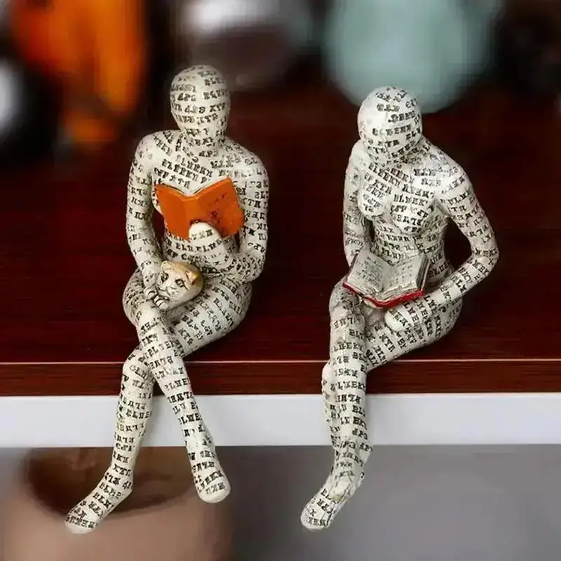 1PCS Reading Women's Creative Statues Desktop Decoration Home Living Room Bedroom Decoration Home Resin Sculpture Decoration
