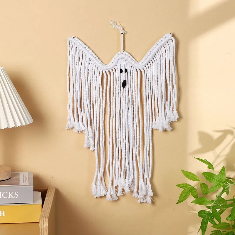 Macrame Bat Wall Hanging Handwoven Plant Holder Single Double Layer Planter for Indoor Garden