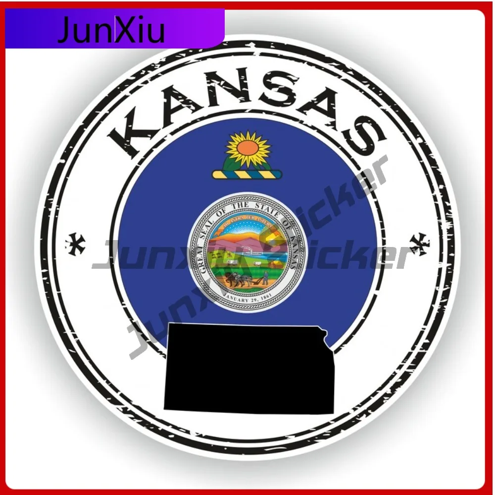 

Kansas Seal Round Flag Personality Auto Styling Detail Fits Vehicle Exterior Decoration Needs