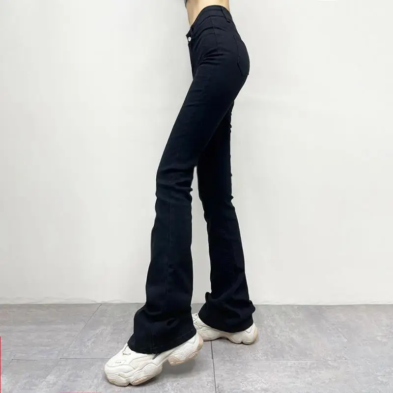 

Black Skinny Jeans Women High Waist Hip-Wrapped Trousers Stretch Jeans Women's Hip Raise Slimming Mop Trousers Horseshoe Pants