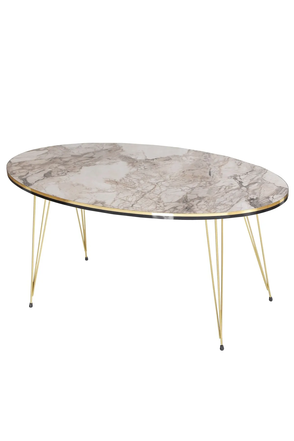 Escandinavo Gold Metal Wire Leg Coffee Table, moderna mesa de serviço de chá, sala e sala de estar, Ellipse Center, R