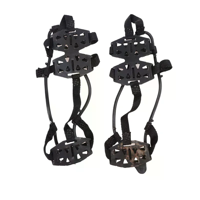 M L Shoes Cover 24 Teeth Anti-Slip Ice Grips Gripper Shoes Boot Hiking Ice Climbing Shoe Spikes Climbing Chain
