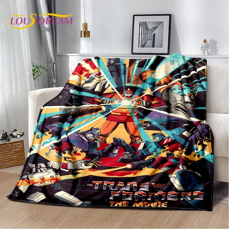 HD Cartoon T-Transformers  Autobots 3D Soft Blankets,Keep Warm Throw Blanket for Picnic Beds Sofa Home Bedroom Gifts Kids Hiking