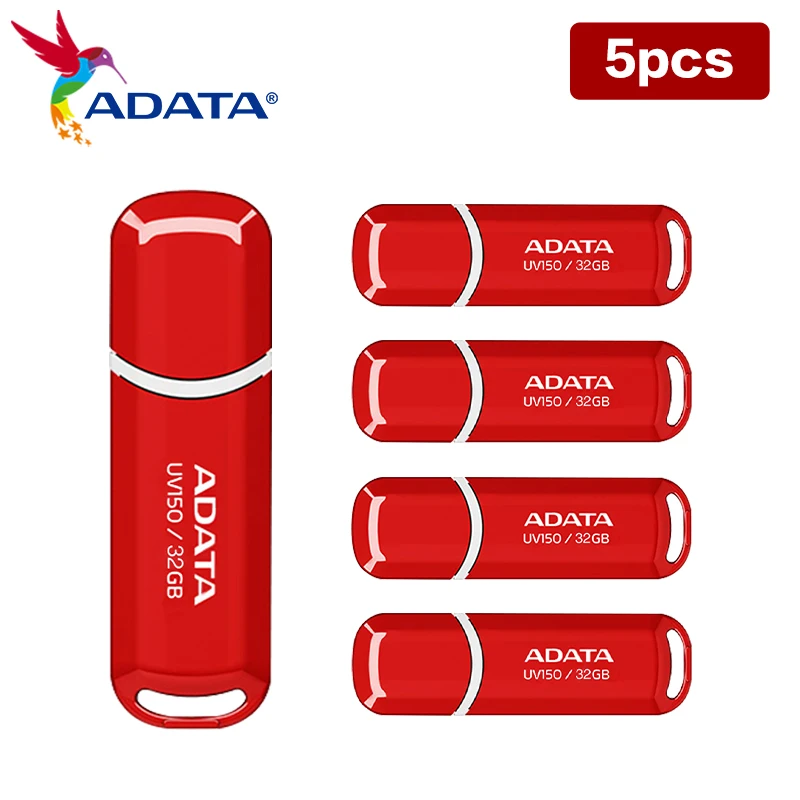 

Original ADATA USB 3.2 Flash Drive Memory Pendrive UV150 Red 64GB 32GB U Disk High Speed Pen Drive Wholesale Memory USB for PC