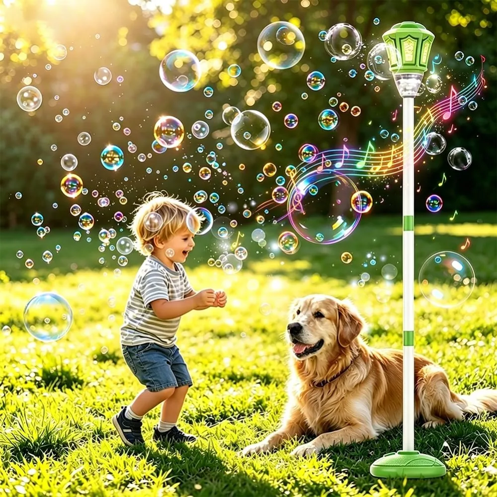 adjustable-heights-kids-streetlight-bubble-machine-detachable-rechargeable-standing-bubble-maker-with-150ml-empty-bottle