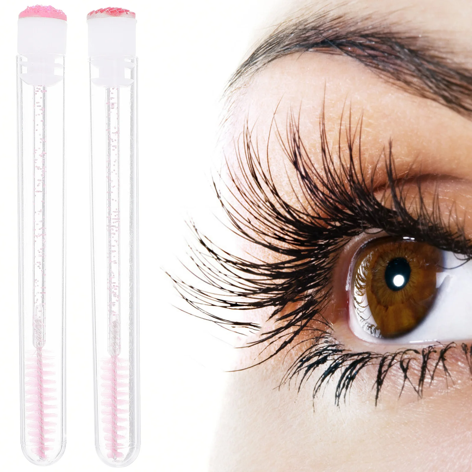 10 Uds tubo empaquetado cepillo de pestañas de diamantes de imitación rizador de pestañas postizas colorido pequeño aplicador de maquillaje para mujeres herramienta de belleza