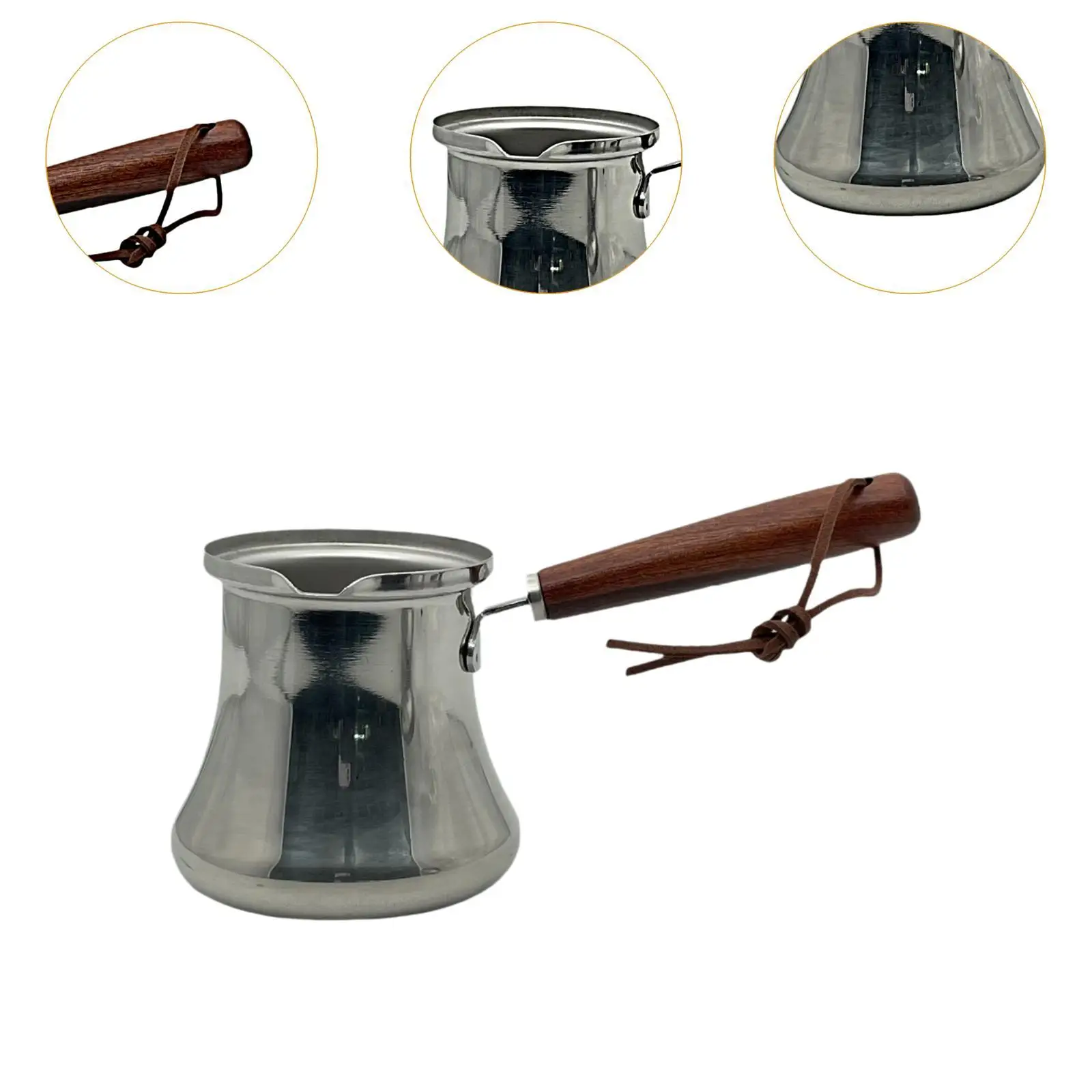 Turkish Coffee Pot Butter Melting Pot Easy to Clean Stovetop Top Chocolate view 5