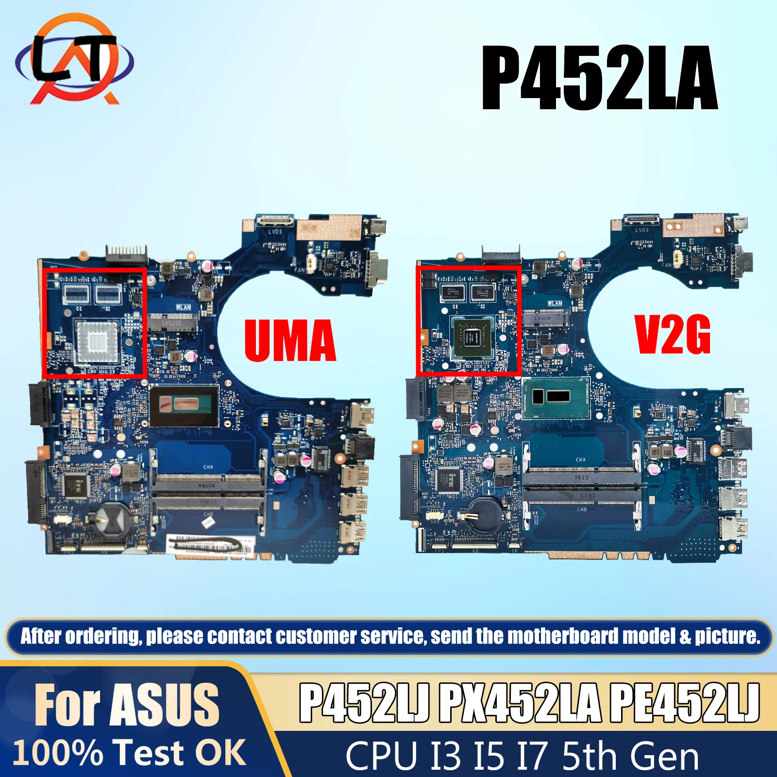 P452LJ/P452LA Mainboard For ASUS P452LA PRO452LA PRO452LJ PX452LJ PX452LA PE452LJ Laptop Motherboard I3 I5 I7 5th Gen