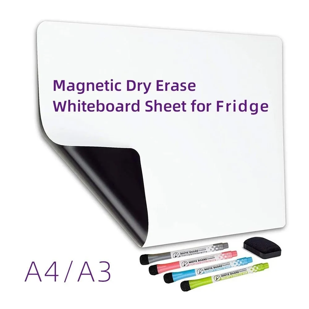 

New Detachable Magnetic Dry Erase Board A3/A4 Magnetic Refrigerator Magnet Memo Flexible Erasable WhiteBoard Sheet