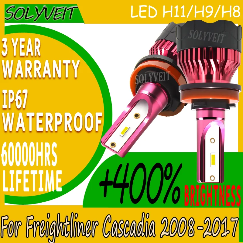 

High-Performance H11 H9 H8 LED High/Low/Fog Light For Freightliner Cascadia 2008 2009 2010 2011 2012 2013 2014 2015 2016 2017