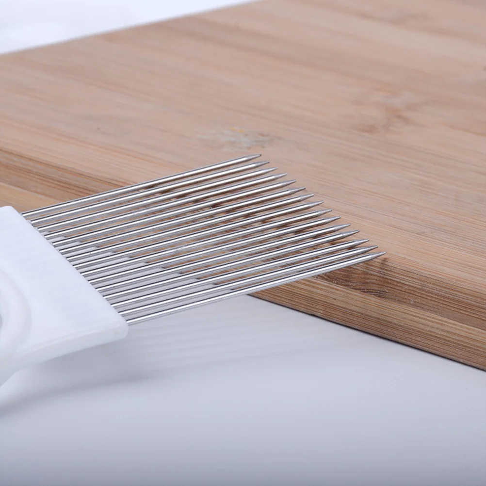 

Stainless Steel Fruit Vegetable Slicer For Tomato Onion Lemon Potato Cutting Tool Non-Slip Protection Kitchen