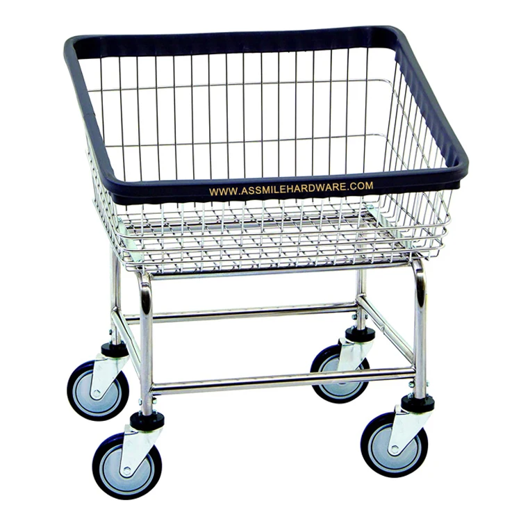 chrome-plated steel wire roll-on front-load heavy-duty laundry basket with a capacity of 100 kg, suitable for home and l