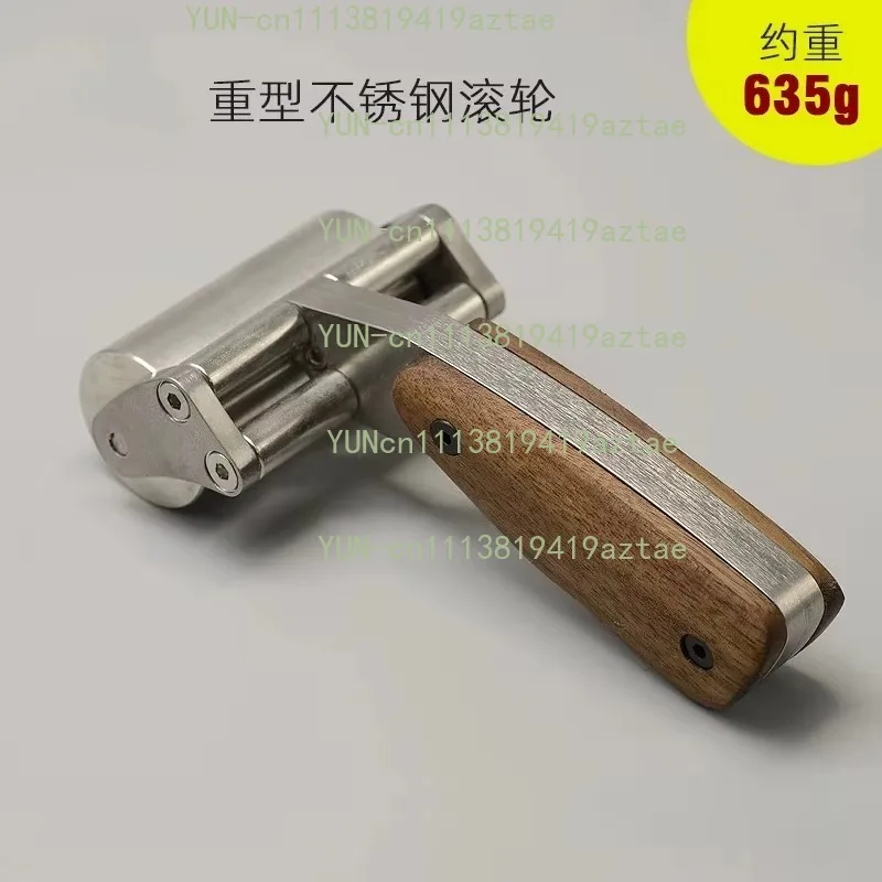 60mm 630g Heavy‑Duty Stainless Steel Roller DIY Handmade Leather Craft Pressing Tool