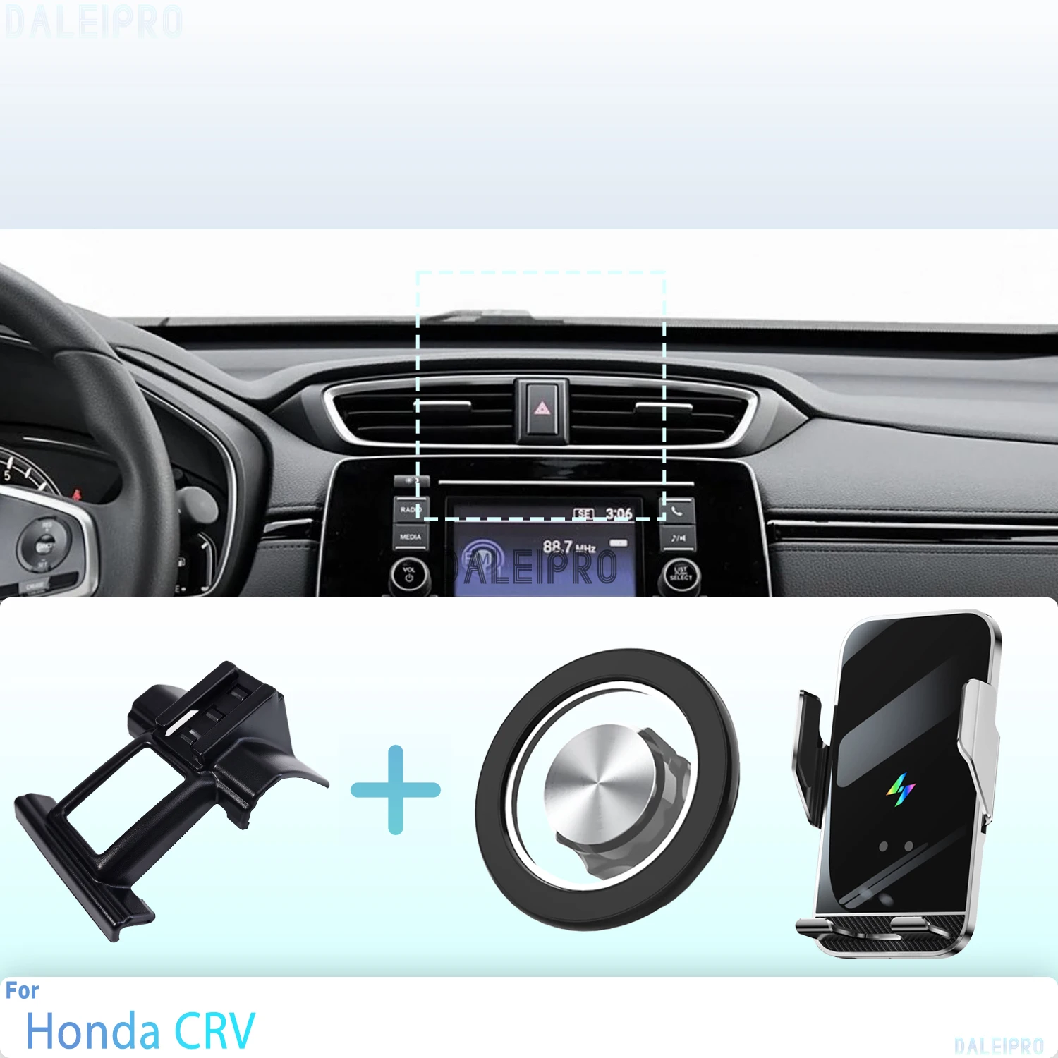 Made to measure for Honda CRV 5th 2017-2021 Phone Holder Car Magnetic Mount Smart Sensing Wireless Charging One-Touch Release Qi