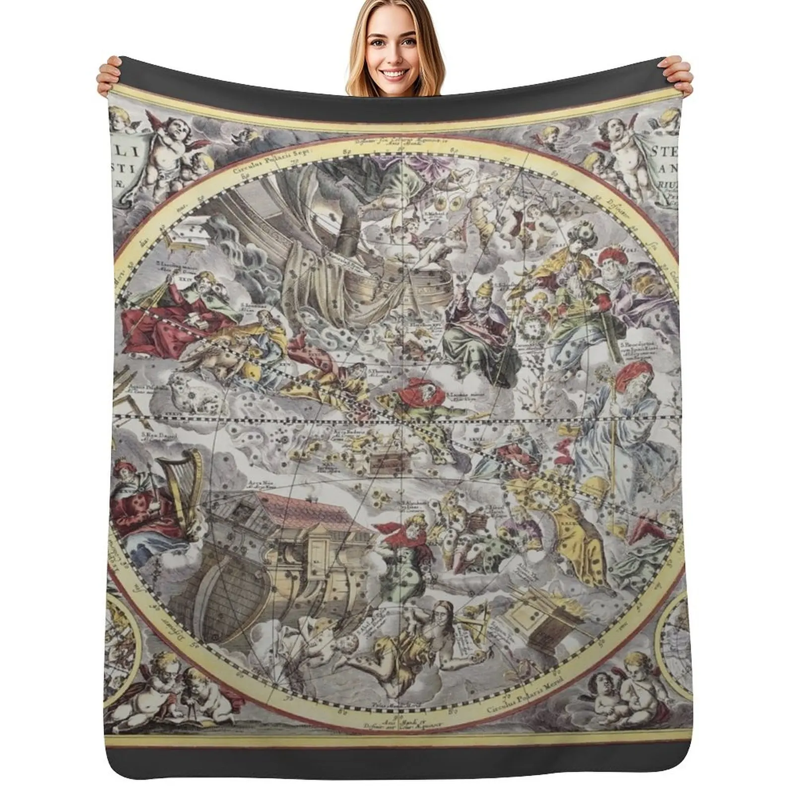 

Andreas Cellarius Vintage Constellation Map Throw Blanket Men's Soft Warm Throw Blanket for Couch