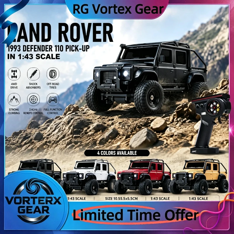 【In Stock】New2026 Hot 1/43 Remote Control Car Defender110 4wd Climbing Car Full Scale Rc Modified Off Road Model Boy Desktop Toy