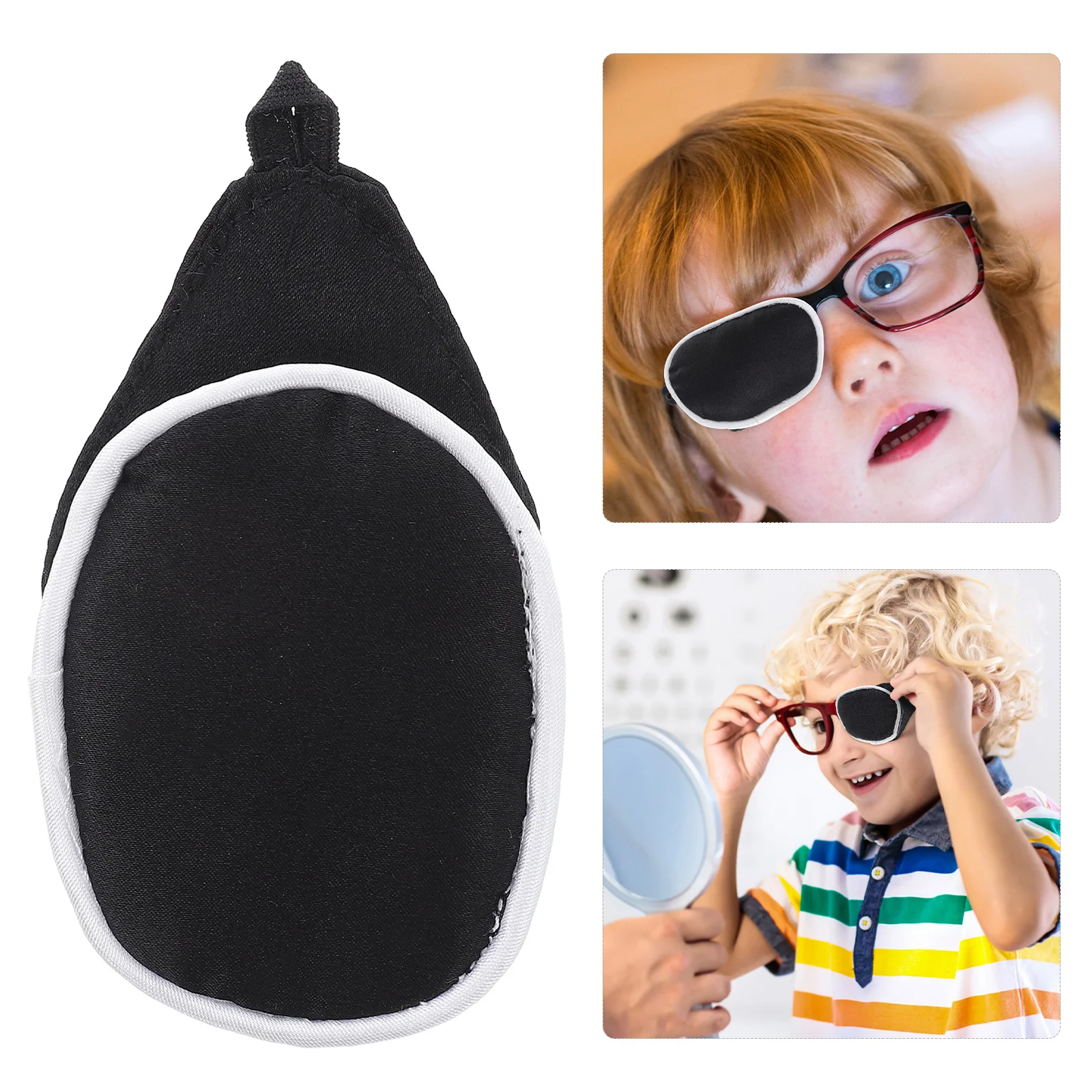 غطاء رقعة عين واحدة لتصحيح الحول مادة حريرية حقيقية قناع عين واحدة مريح للاستخدام اليومي #5