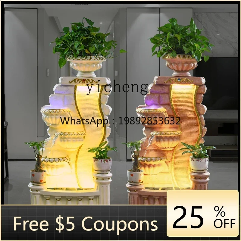 

Z1 living room large floor ornament European decoration water generation wealth landscape water curtain fountain