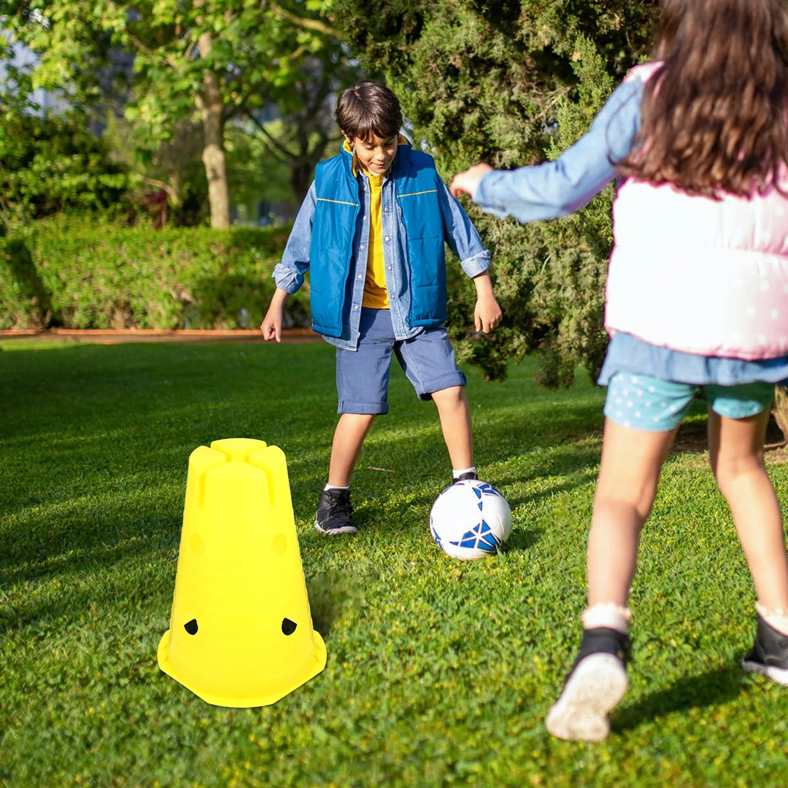 

32cm Yellow Cones Soccer Equipment Marker Cones For Sports Training Obstacles Durable Soccer Training Tool PE Sports Toys Kids