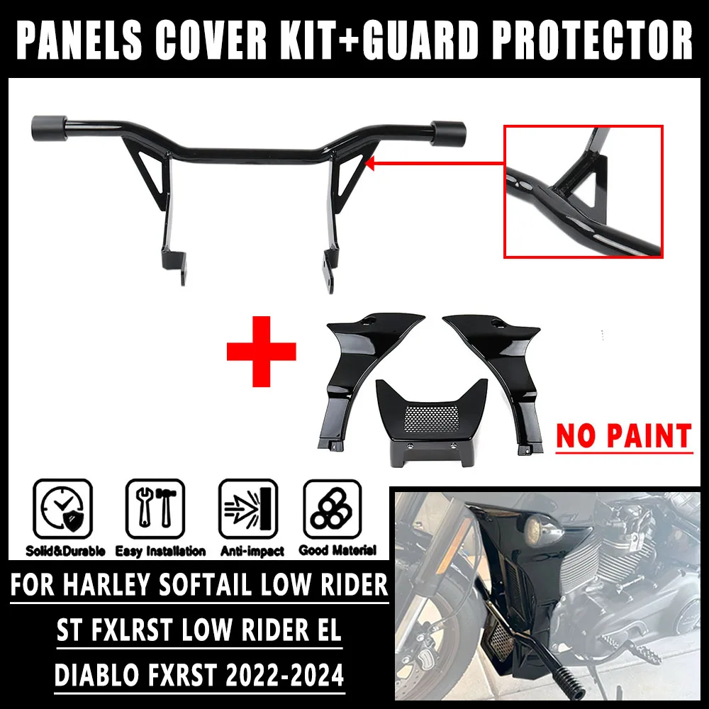 

Suitable For Harley Softail Low Rider ST FXLRST Side NEW Motorcycle Engine Guard Highway Crash Bar Bumper Protector Side Panel