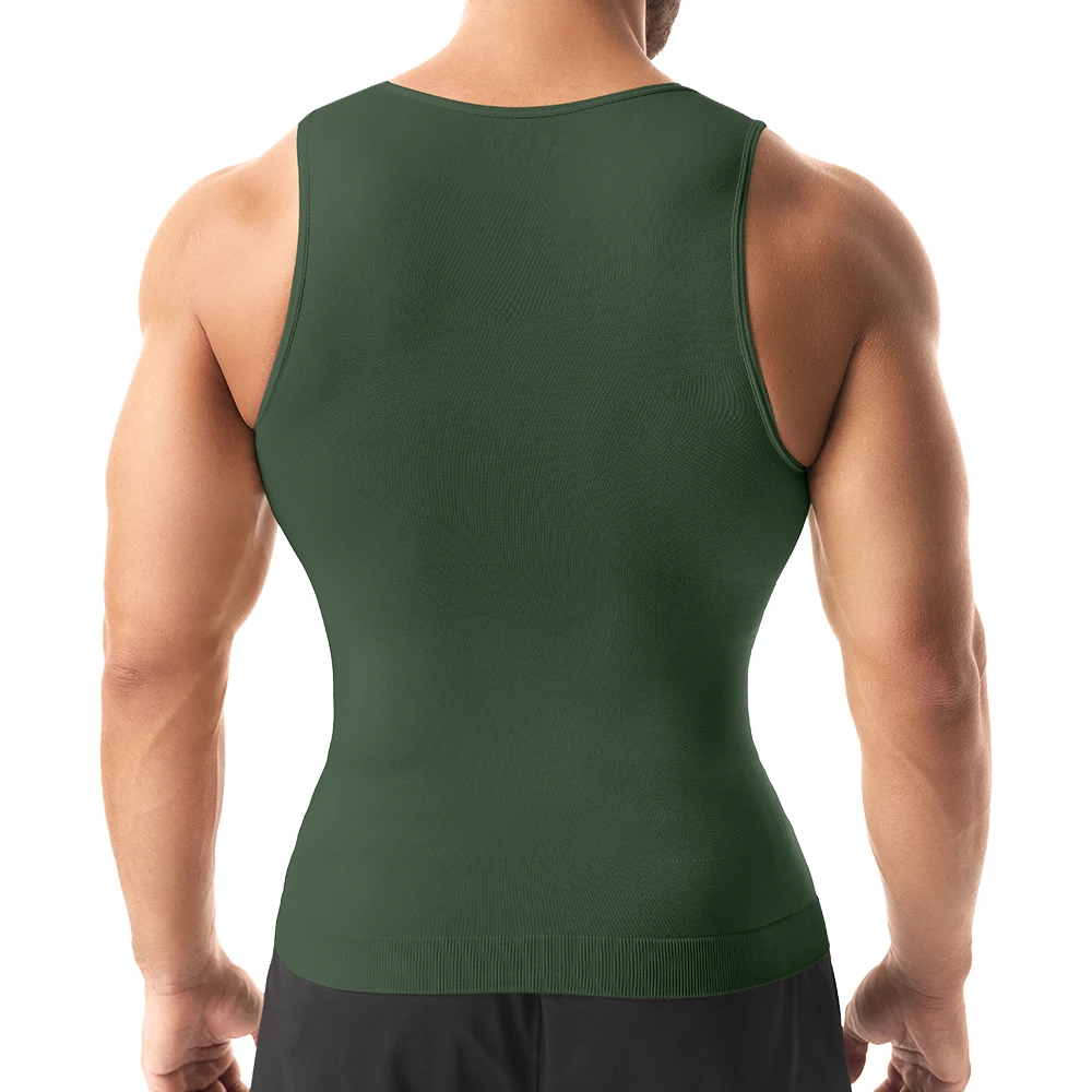 Striped Compression Belt Shaper Vest Men's Tummy Control Sleeveless Top Slim Fit Slimming Elastic Sports Bottoming Underwear New