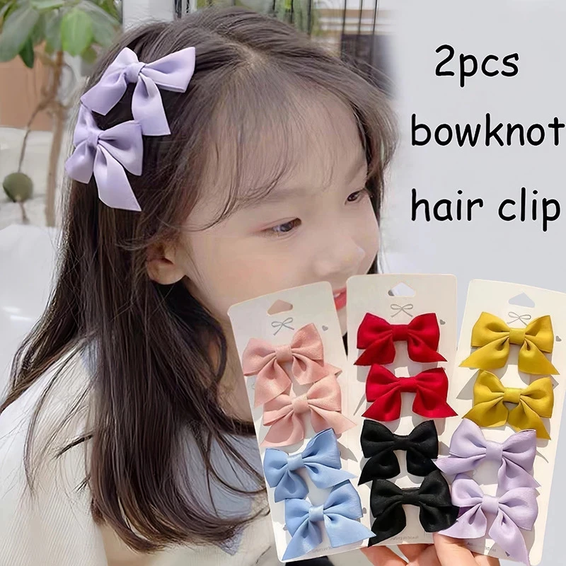 

2 шт., корейские детские простые милые заколки для волос с цветком, модные милые заколки принцессы для девочек, клетчатые заколки для волос с бантом, ювелирные аксессуары