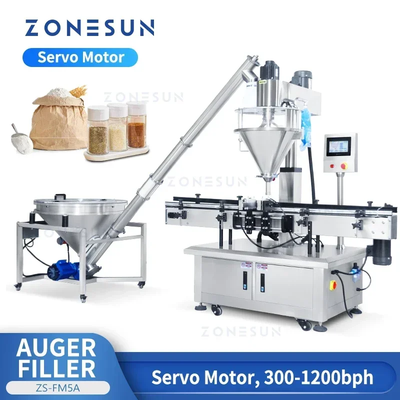 Zonesun ZS-FM5A automático sem-fim enchimento servo motor pó grânulo semente sal lentilha máquina de enchimento