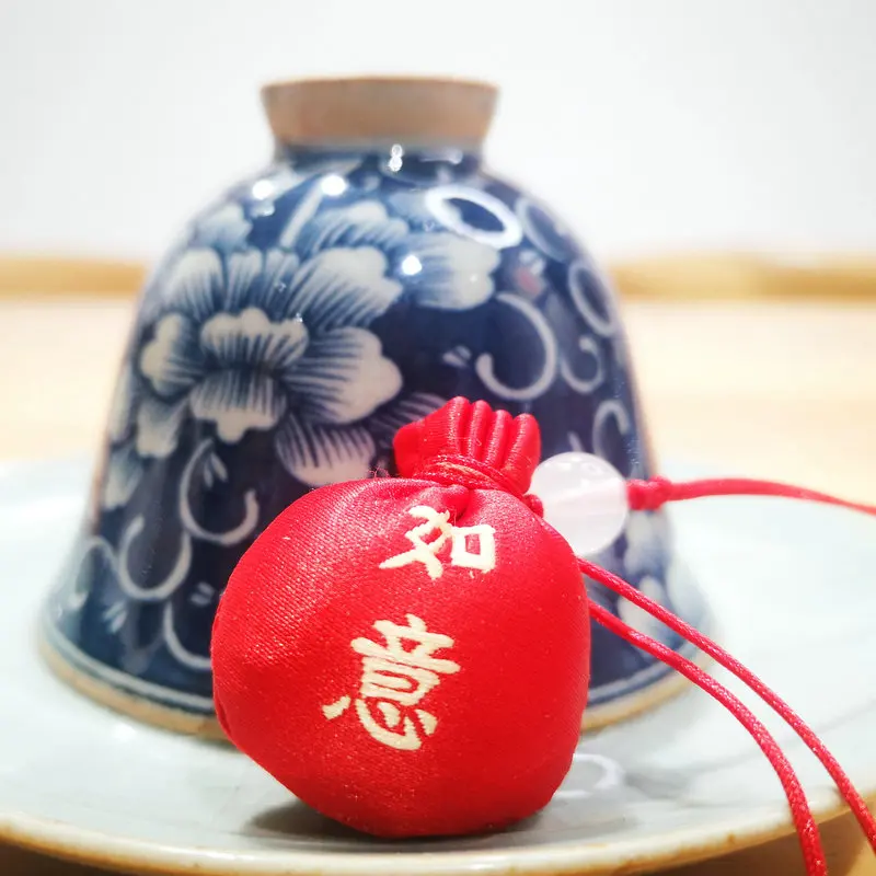 Chinese Auspicious Culture Red Blessing Bag Feng Shui Pandant Ruyi Means You Will Get What You Wishes Pray Bag Luck Handwritten