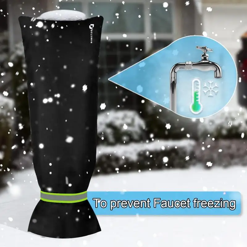 New Winter Waterproof Faucet Cover with Reflective Safety Strip Insulated Faucet Winter Cover Spigot Cover for Winter Protection