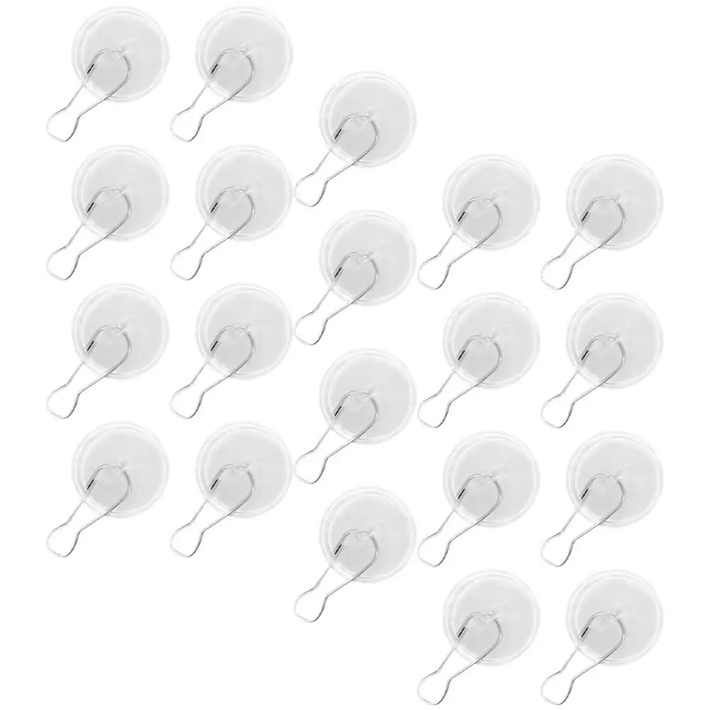 

20 Pcs Stainless Steel Suction Cups Adhesive Ceiling Hooks No Drill Heavy Duty Wall Hooks for Plant Balloon Wind Chime Hanger