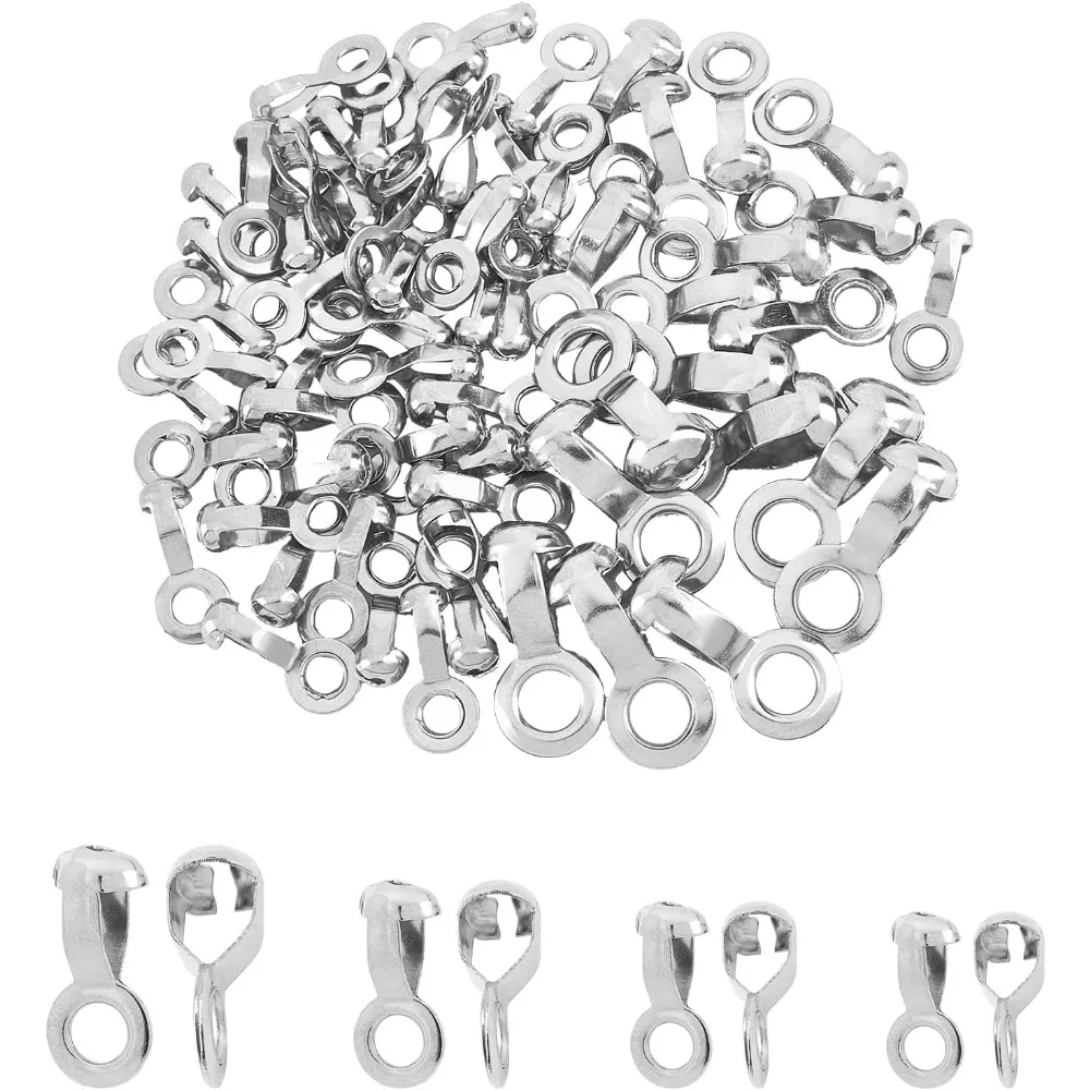 4 Sizes 70 Pcs Ball Chain Pull Loop Connectors Fit for 2.4mm/3mm/4.5mm/6mm Real 304 Stainless Steel Ball Chain Ceiling Fan Lamp