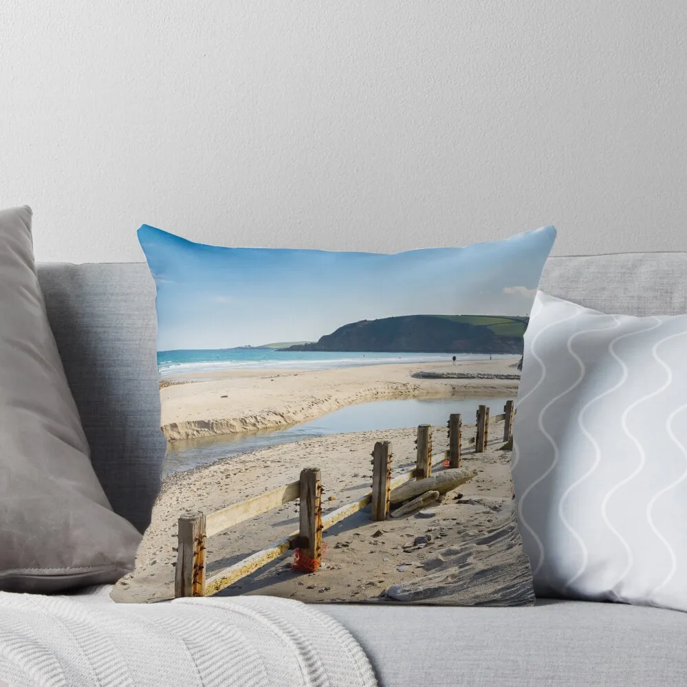 

Pentewan Beach Cornwall Throw Pillow luxury throw pillow covers Sofa Decorative Covers christmas decorations 2024 pillow